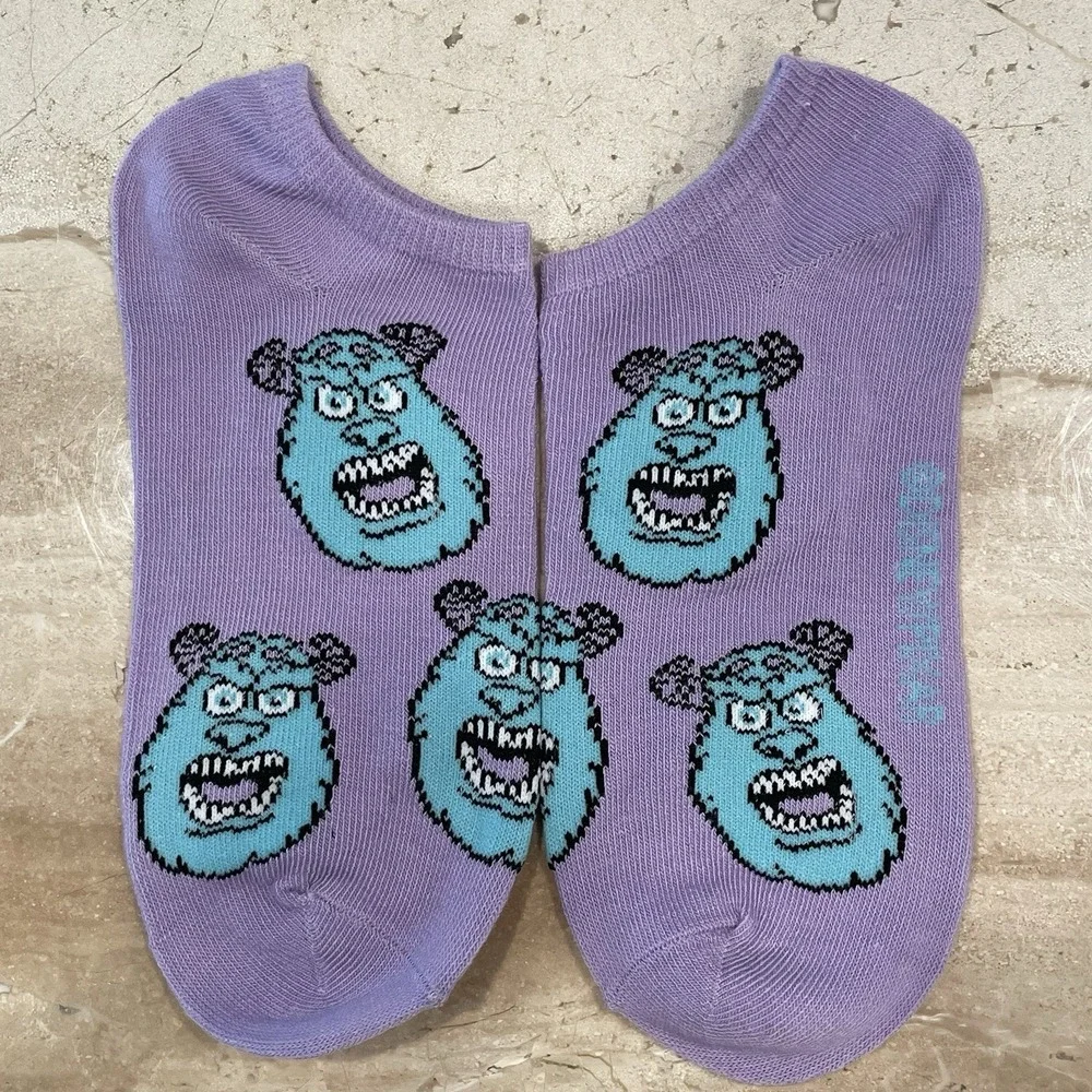 6 PAIR! Nonslip NO SHOW Liner Sock Heel Disney Pixar SULLY Minion TOY STORY More